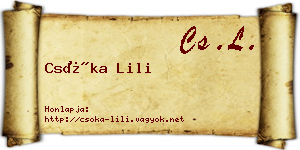 Csóka Lili névjegykártya
