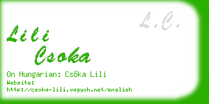 lili csoka business card