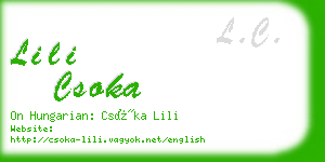 lili csoka business card